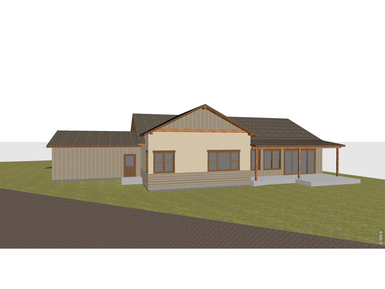 West side of the home with large patio to enjoy those stunning mountain views.