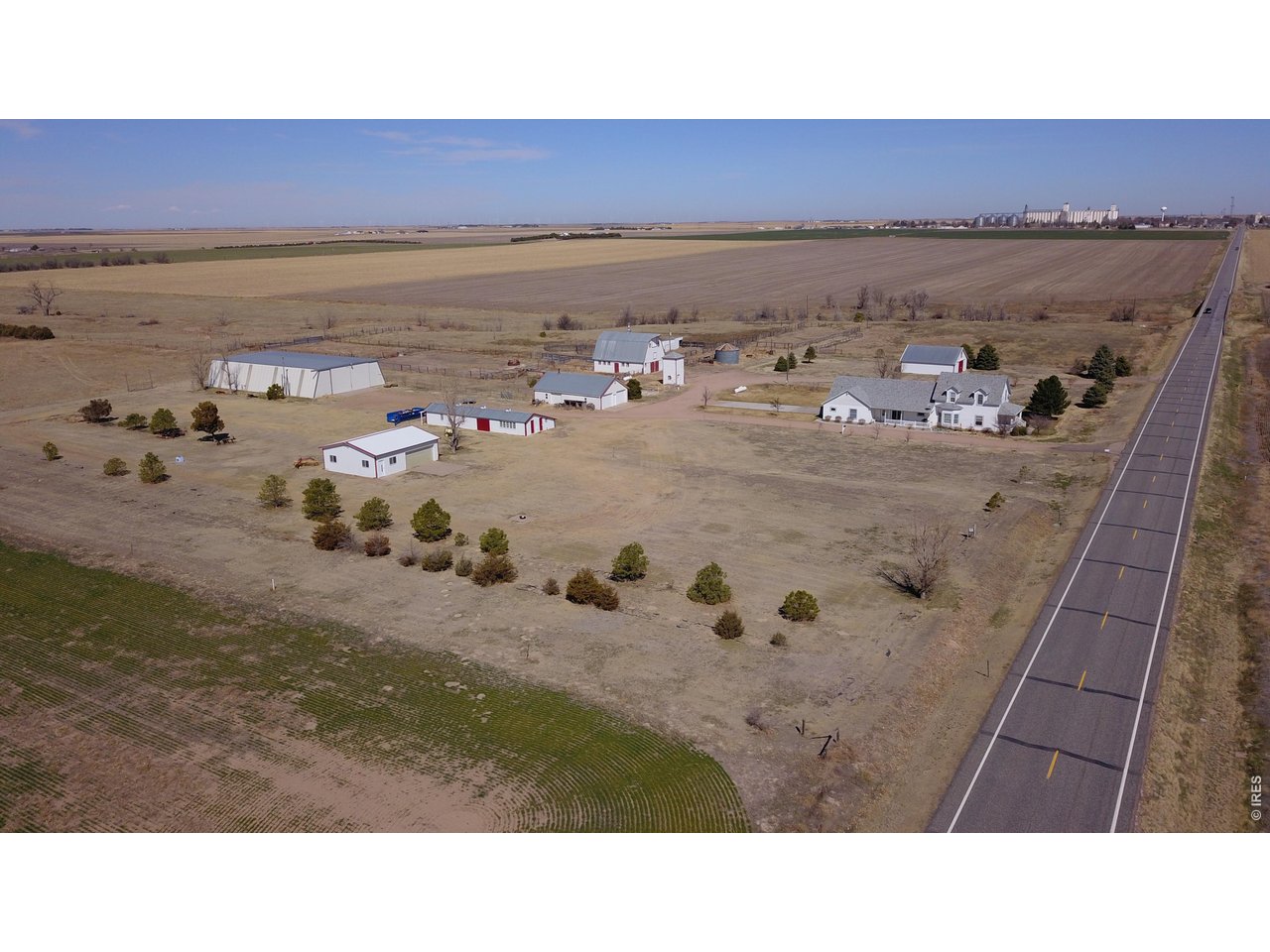 Property Photo 29 Aerial looking north with the town of Haxtun in the distance. 