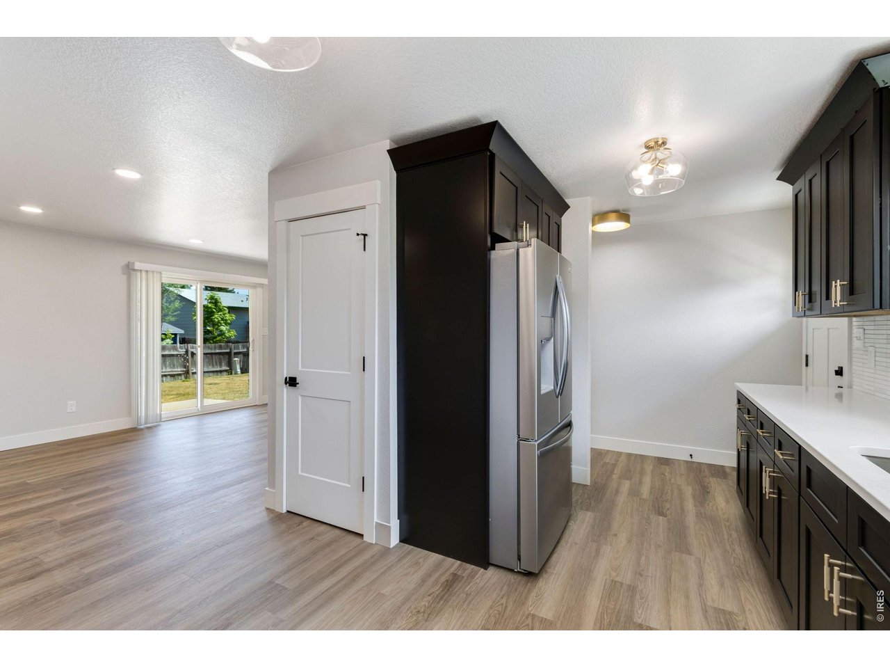 Kitchen leads to family room
