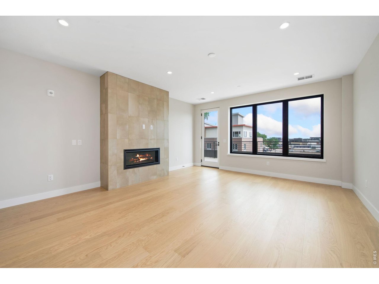 Built in living room fireplace