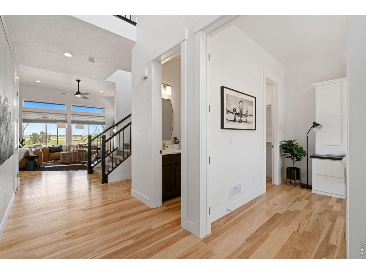 Beautiful Entry with Site Finished Hickory Wood Flooring