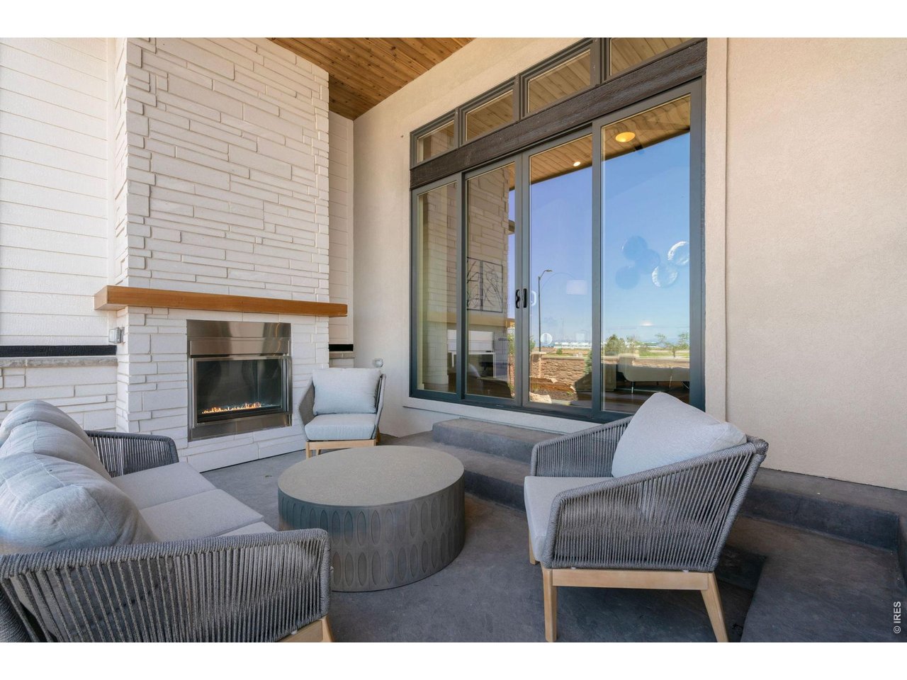 Covered Back Patio with Fireplace