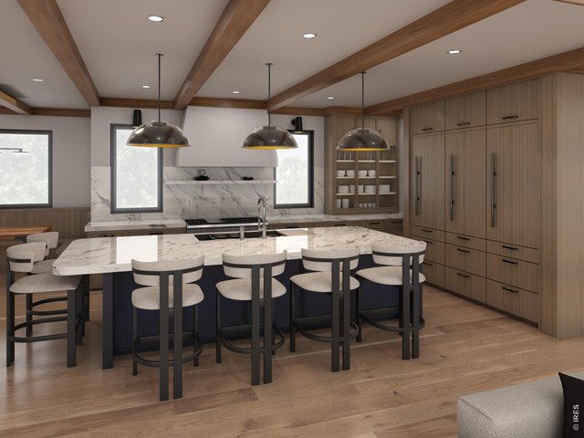 Property Photo 3 Gourmet chef's kitchen with overside island, designer finishes and top-of-the-line appliances. 