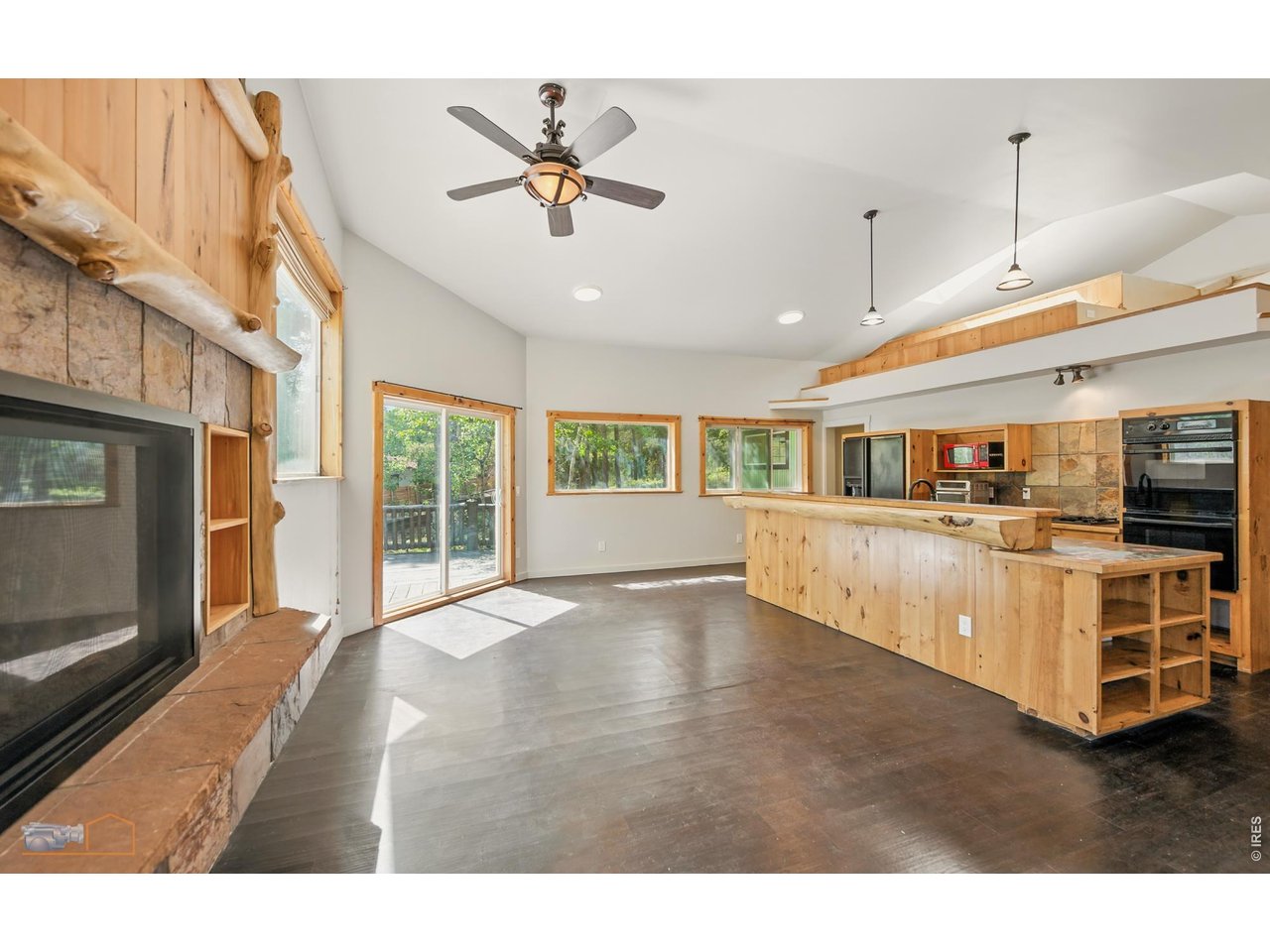 Open living room and kitchen
