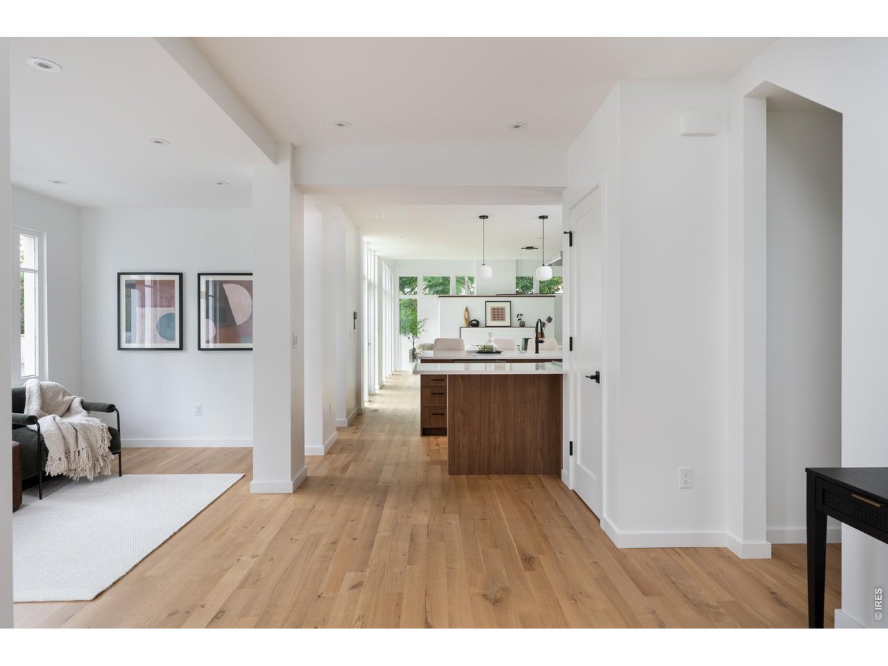 Oak hardwood flooring through the home. 