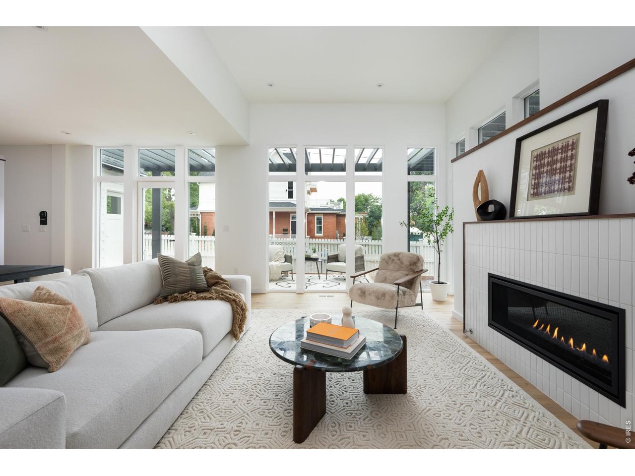 Glass door access leads to exterior living space