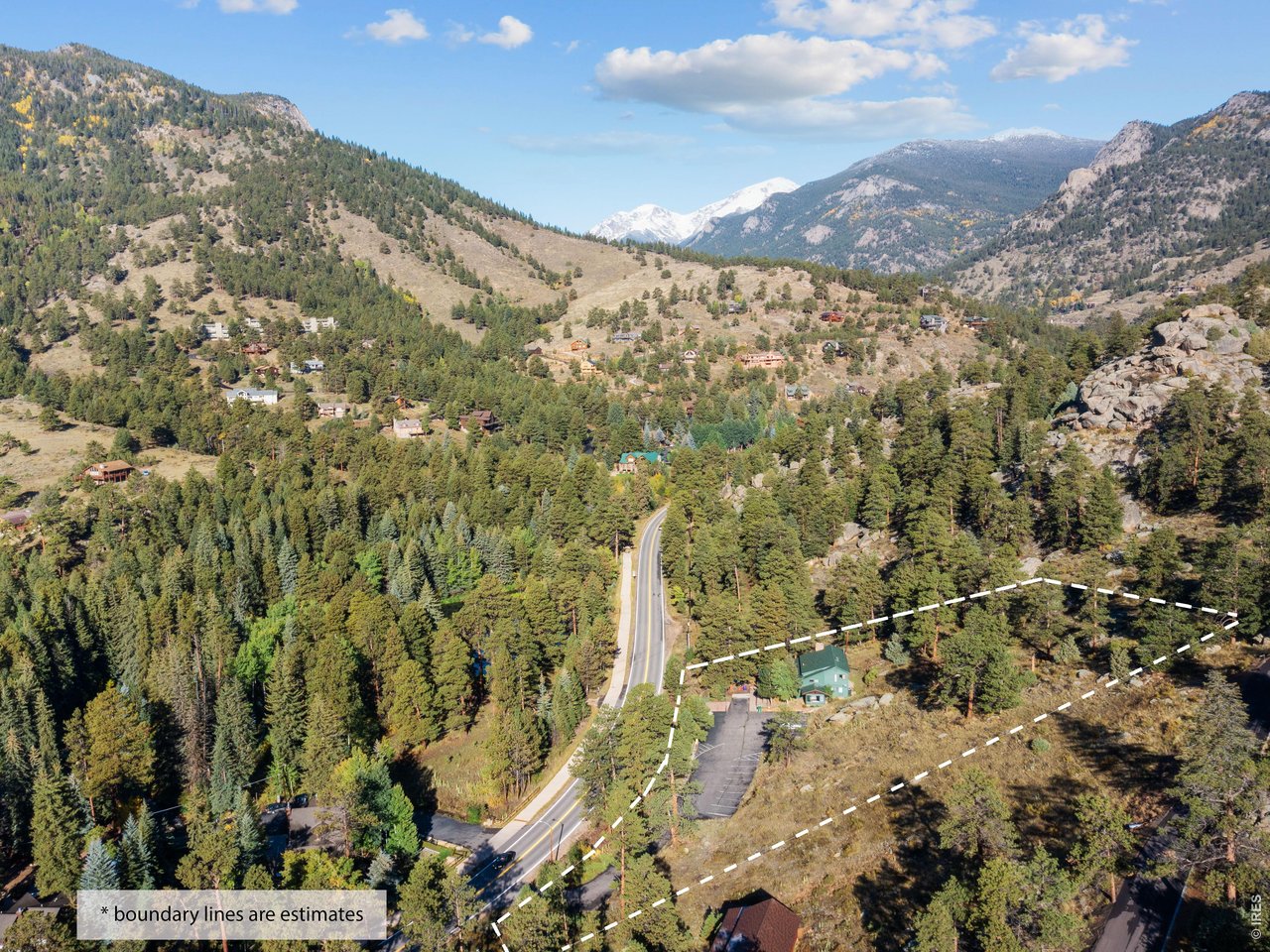 Across from the Hike & Bike Trail into RMNP to the west and downtown Estes to the east