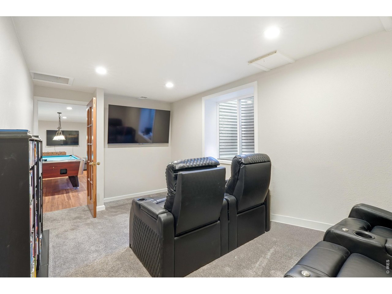 Option for a movie theatre, home office, or gym. 