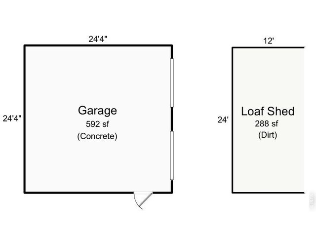 Property Photo 46 Detached garage. Loafing shed is at the south end of 150'x300' arena