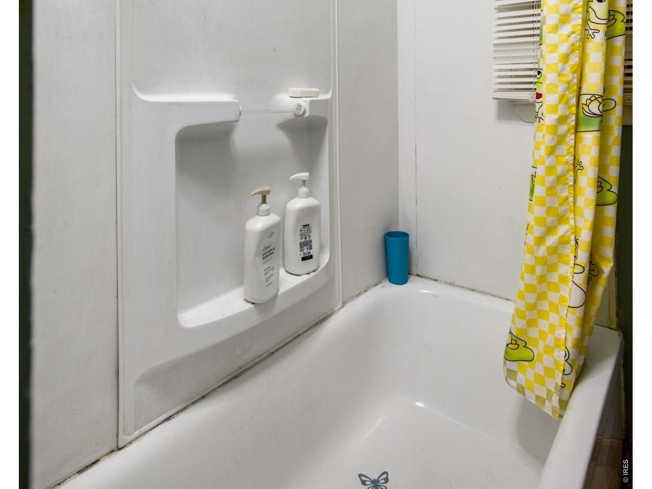 Hall bathroom tub and shower.