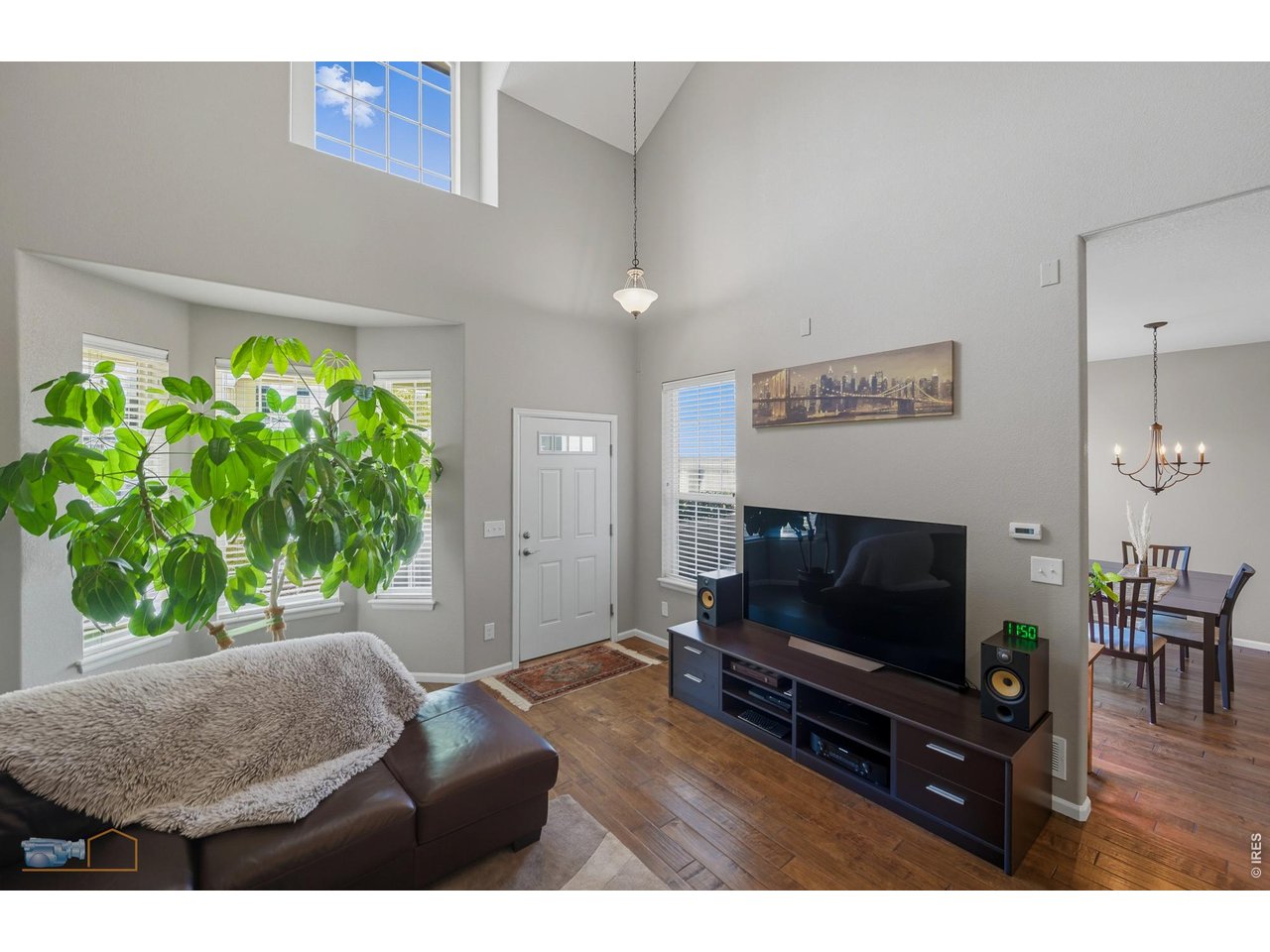 Living Room Has High Glass