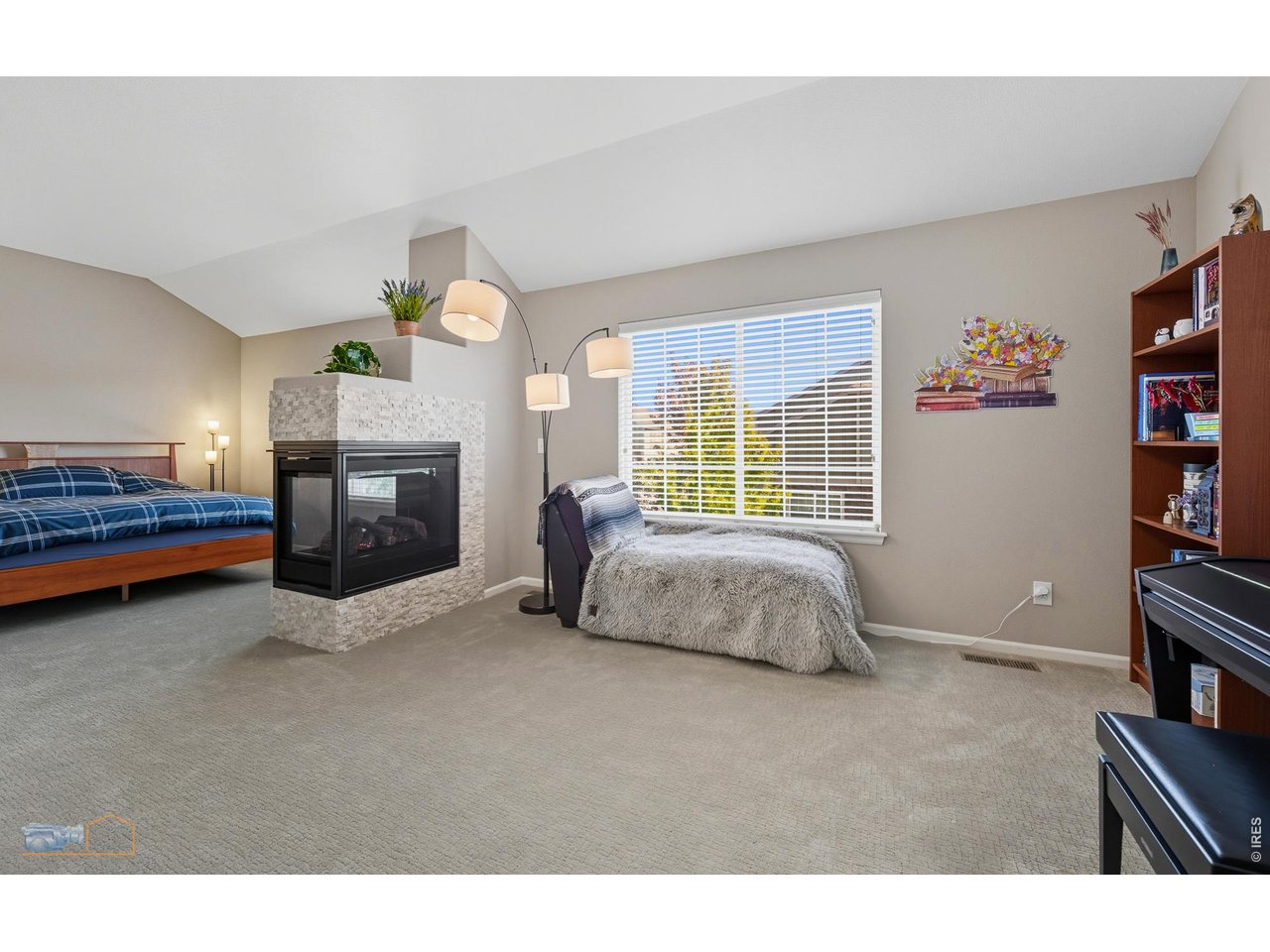 Second Floor Features A Spacious Double Sized Primary Bedroom Suite With 3 Sided Fireplace And Vaulted Ceiling