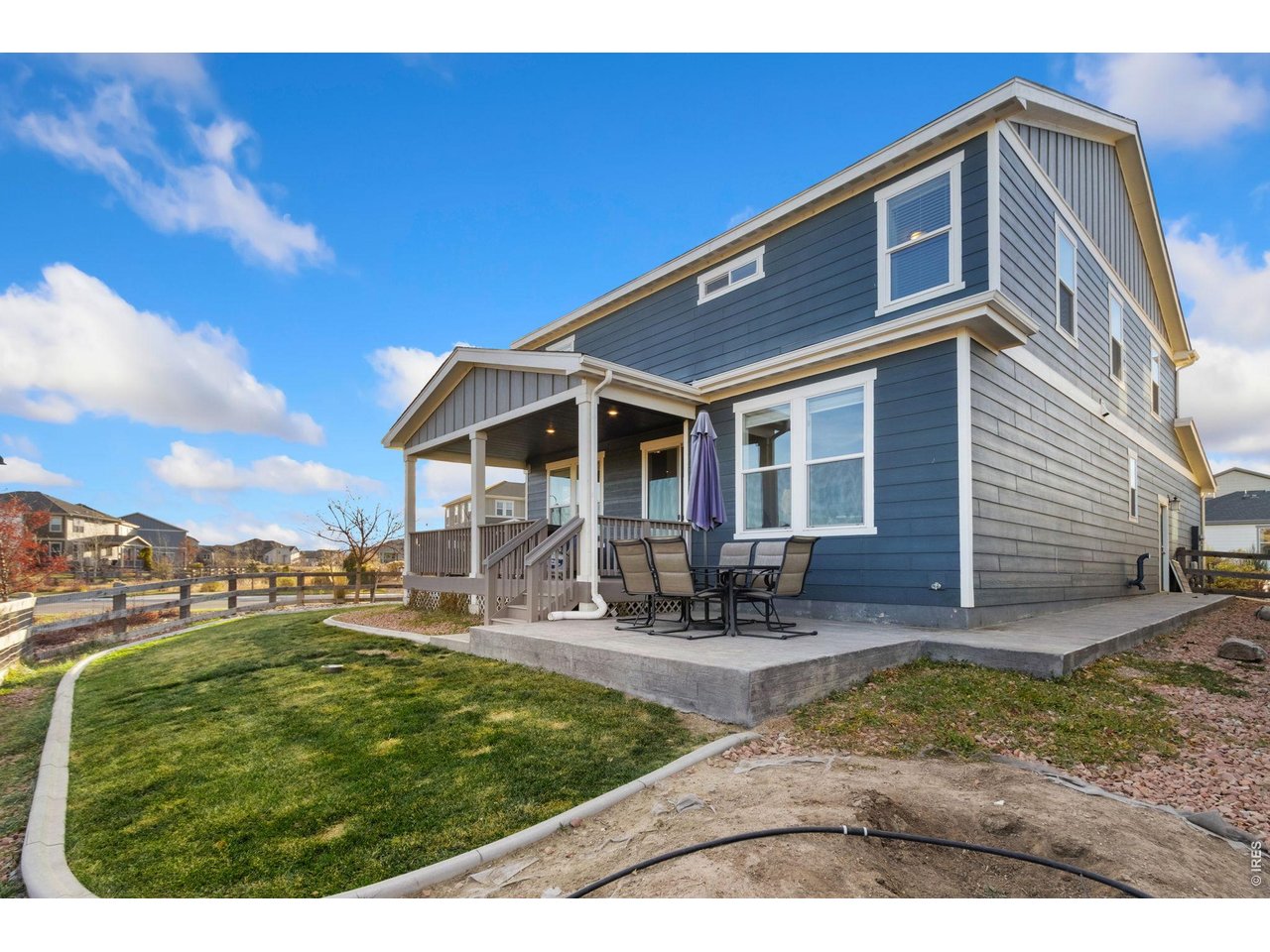 Spacious backyard on a corner lot
