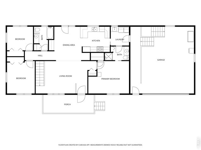 Property Photo 7 MAIN LEVEL FLOOR PLAN. Oversized garage has RAMP to enter the house, and stairs to the basement.
