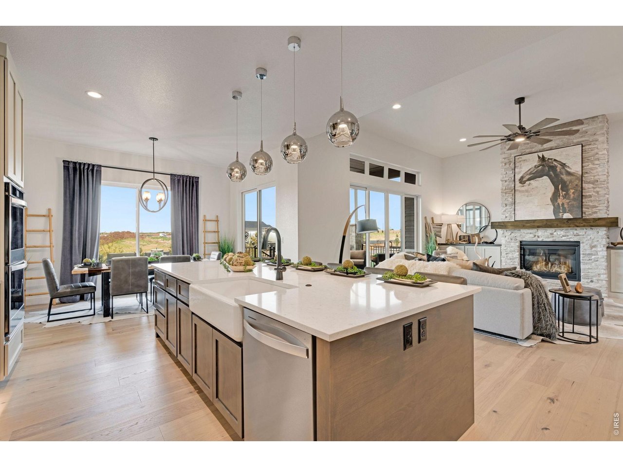 Slab Quartz Counters and Stainless Steel Appliances