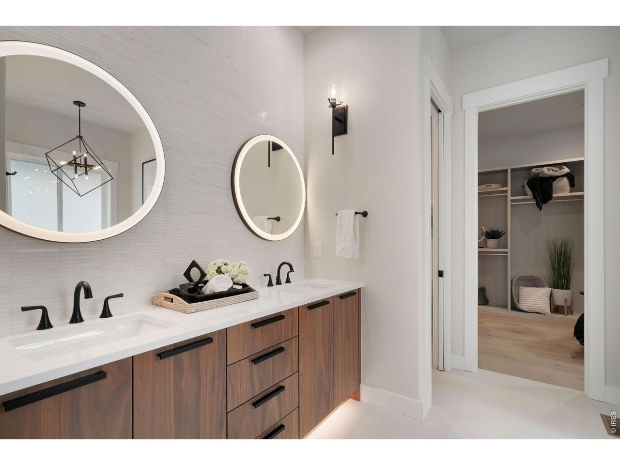 Luxury Primary Bath with Dual Sinks and Lighted Mirrors
