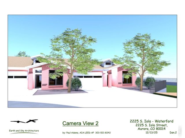 Property Photo 5 Close up 3-D Rendering of Right 2 Townhomes Showing Entrance to Detention Pond Area