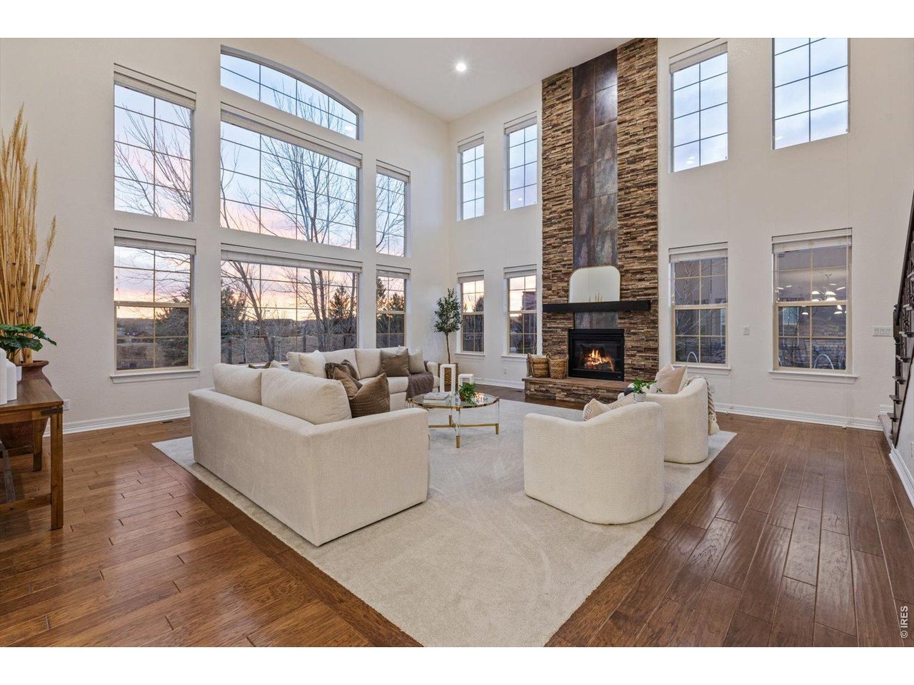 Soaring ceilings in Living room