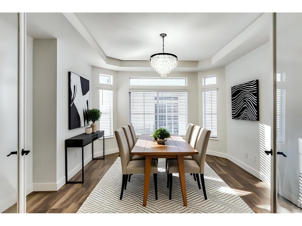 Dining Room with French Doors (Virtually Staged) 