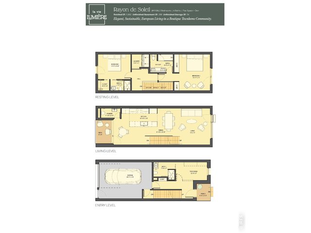 Property Photo 14 Rayon de Soleil, at 1,602 finished square feet with 2 Bedrooms up, 4 Baths and a spacious flex-space area for a wonderful in home office or flexes to a main level 3rd bedroom - attached oversized insulated and finished single car garage. 