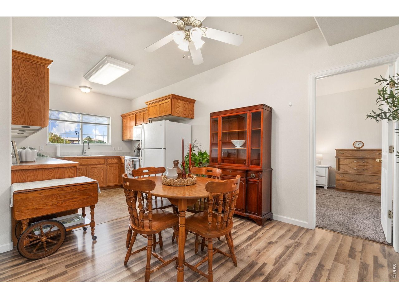 Easy flow, the open layout connects the living, dining, and kitchen spaces.