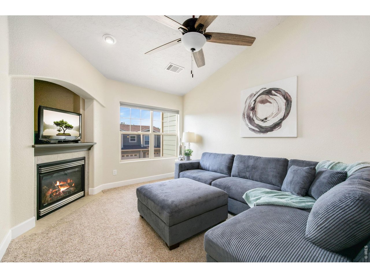 Bright and inviting living space with designer paint throughout.