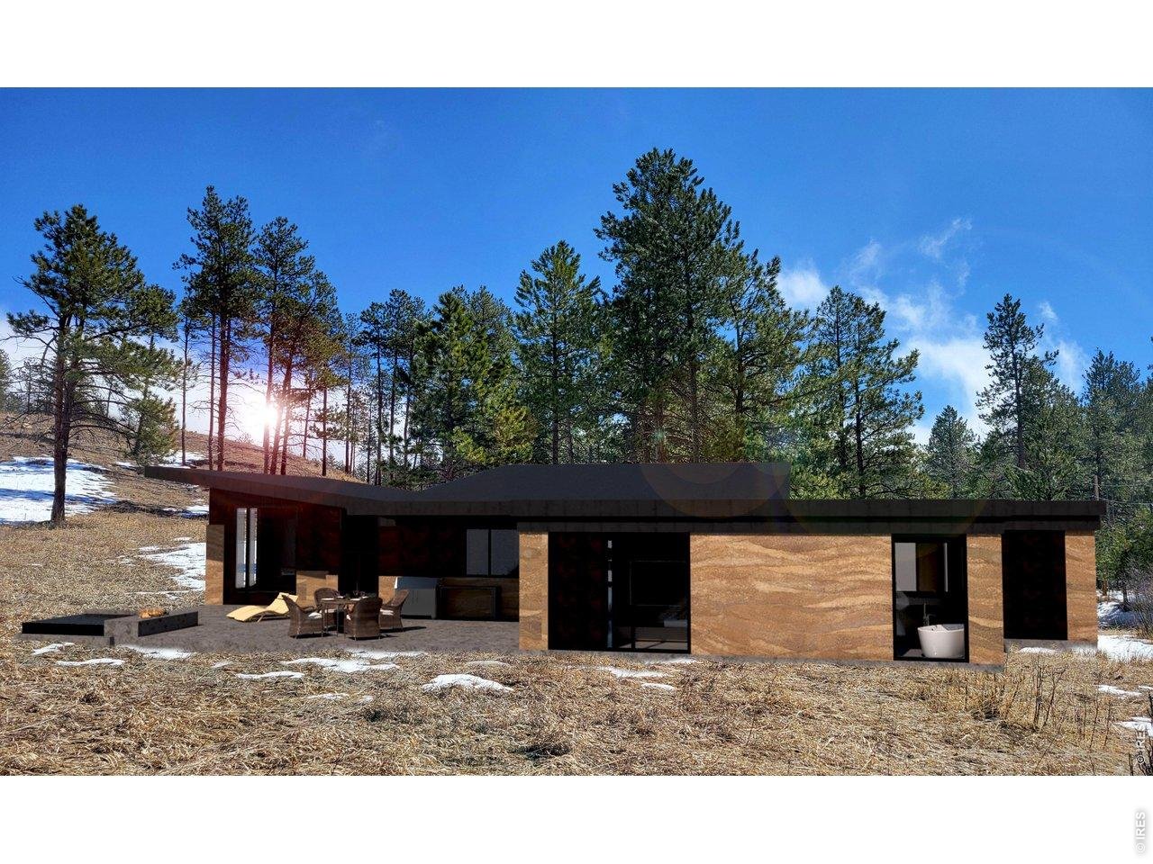 Digital rendering of the back of the home. Panoramic views!