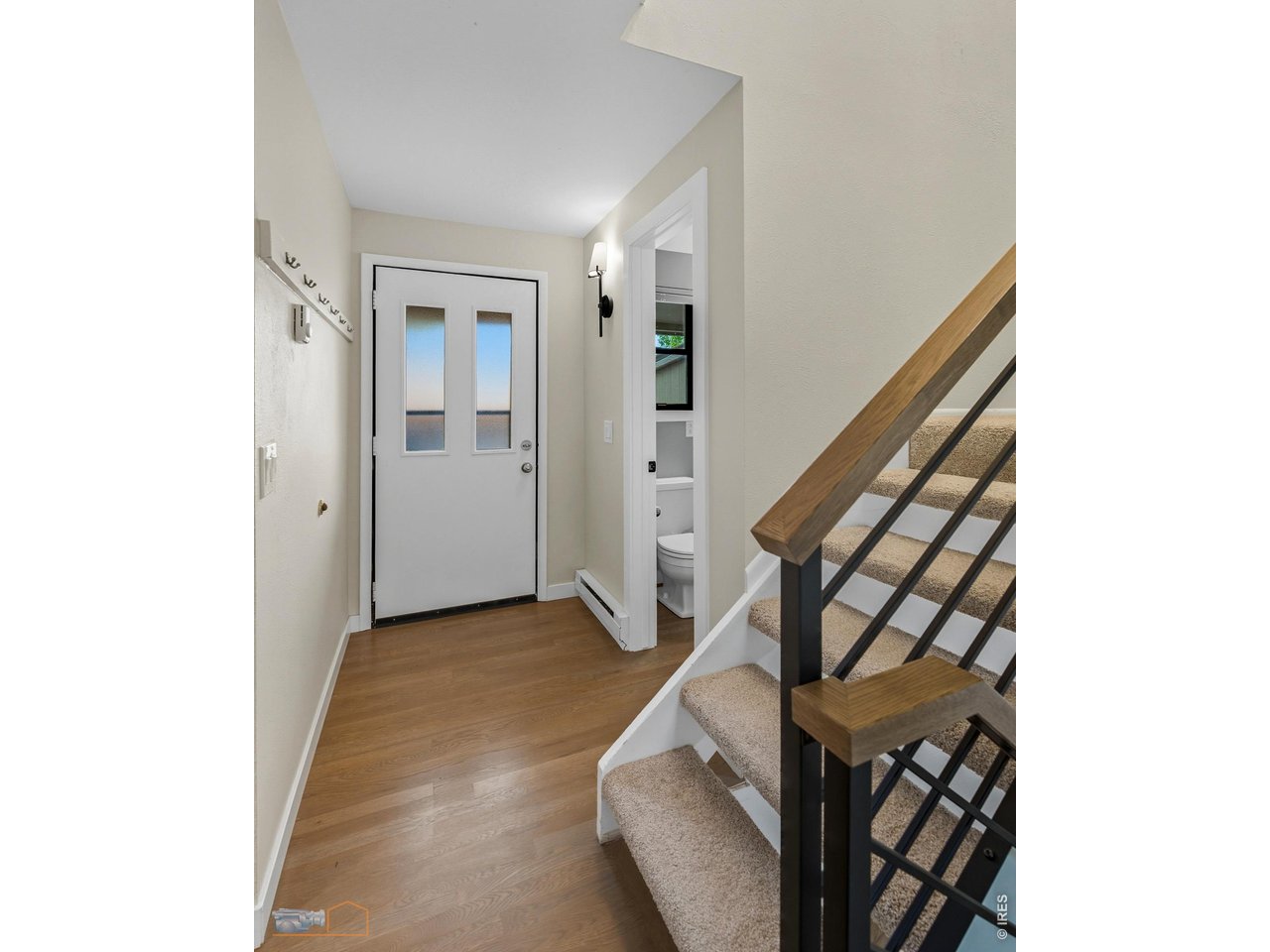 Entry way with new door & lighting. 