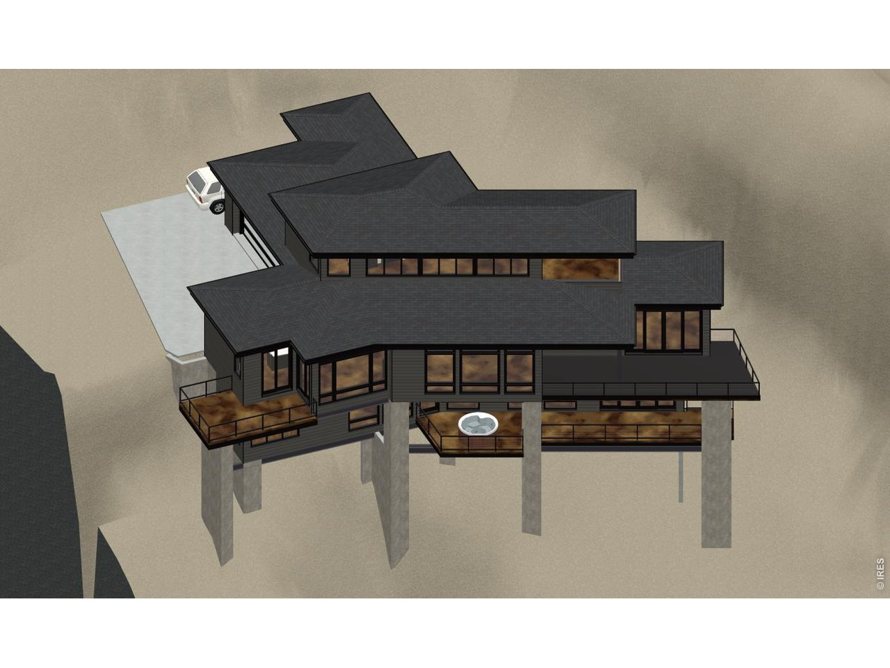 Custom designed with lots of glass on each level