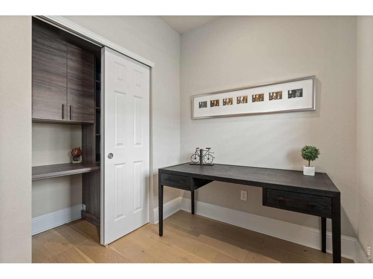 Eight-Foot Doors & Custom Baseboards, wide plank engineered hardwood floors