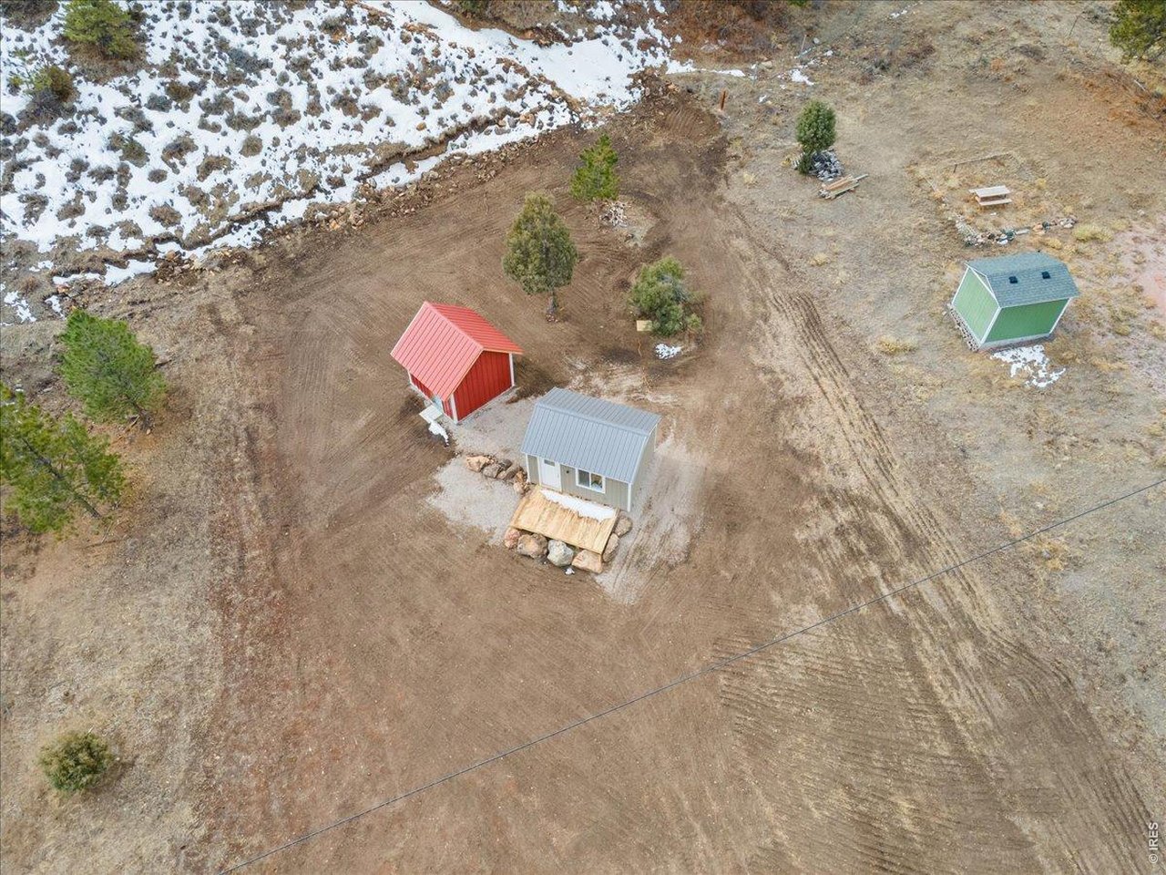 Aerial view of the flat portion of land 