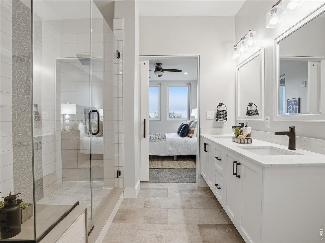Elegant bathroom featuring sleek fixtures and refined design.