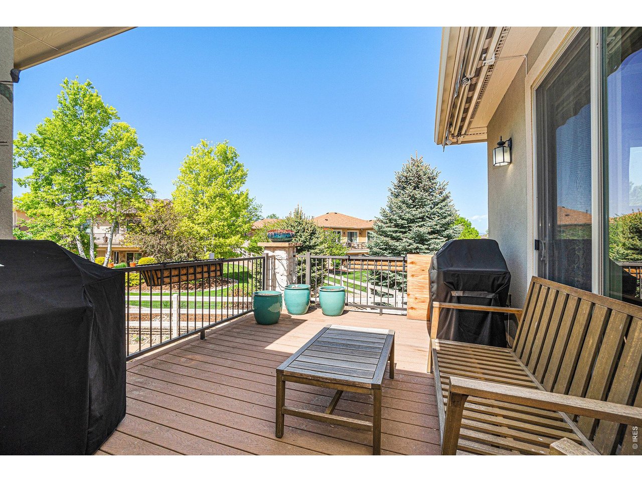 Deck with auto awning