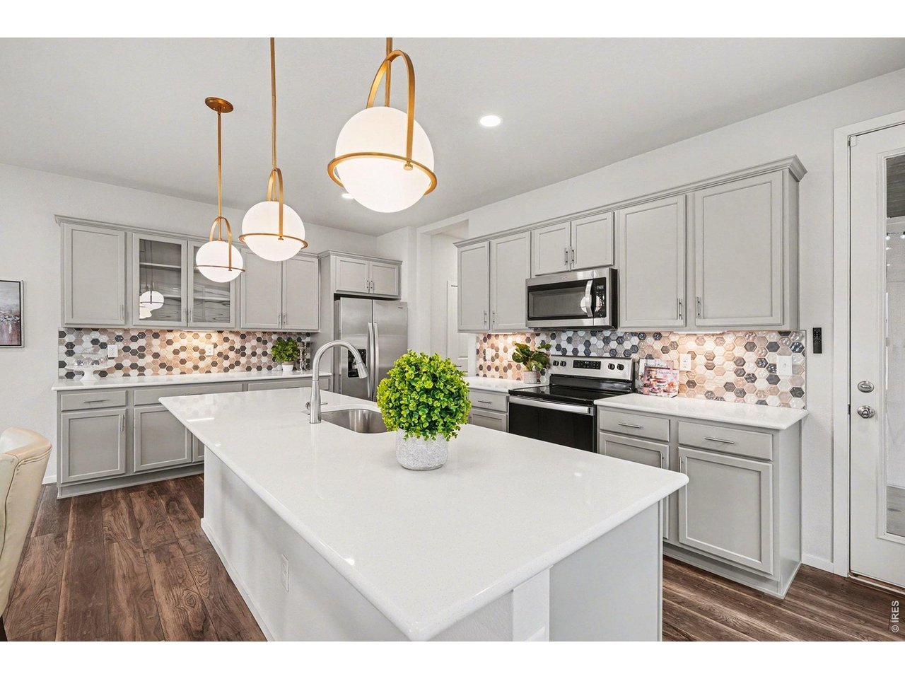 Designer lighting and modern lines