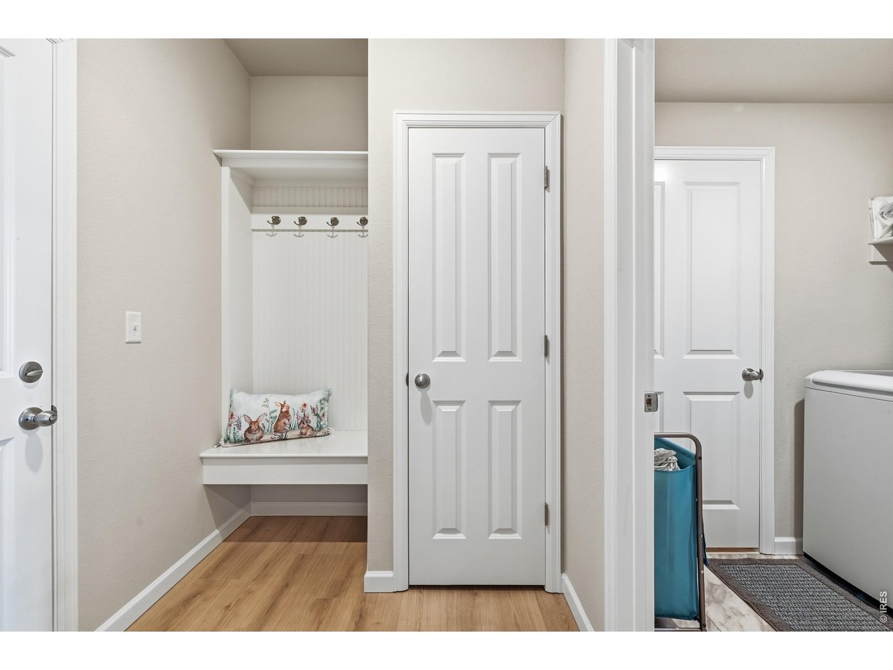 Mudroom at entry from garage