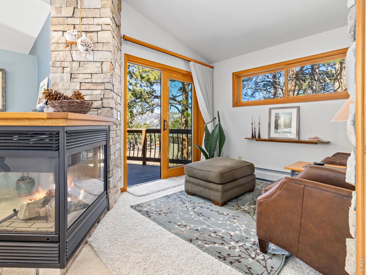 Three Sided Fireplace in the Primary Ensuite