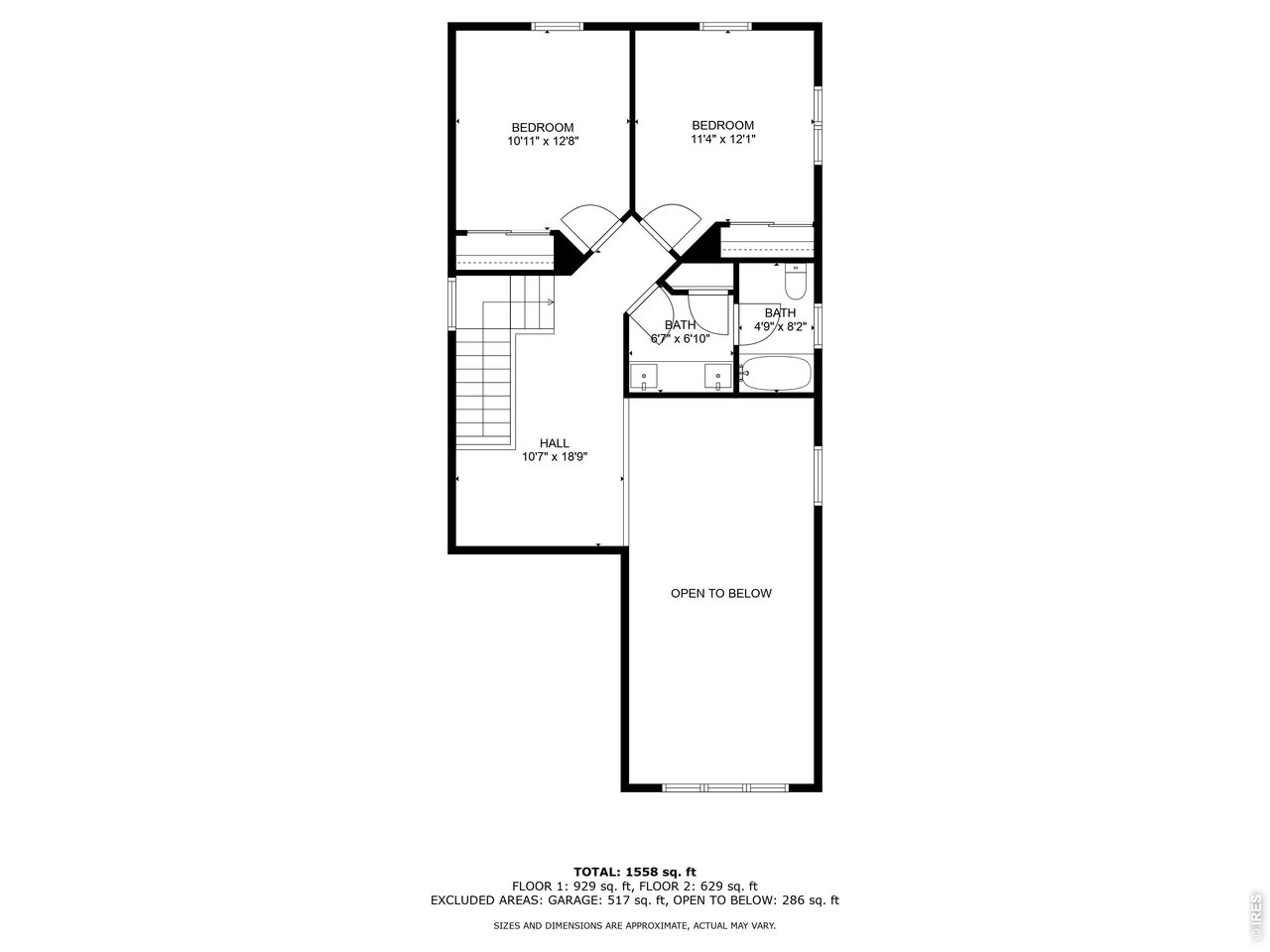 Upper level floor plan