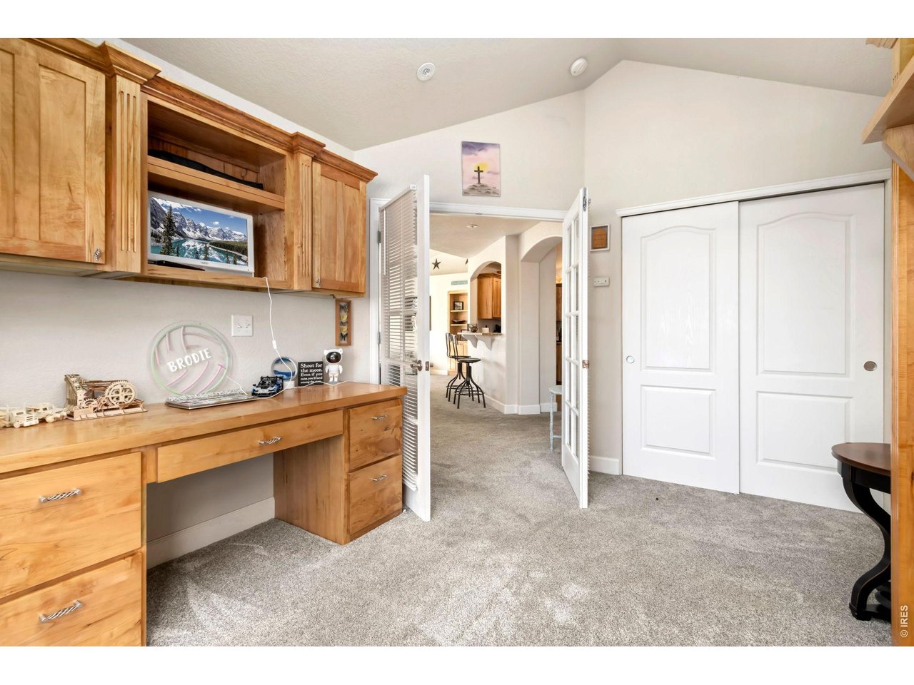Bedroom 2 or Office with built in desk and shelving