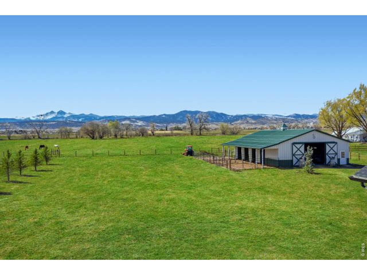 Looking out off upstairs balcony, eagles nest and horse pasture