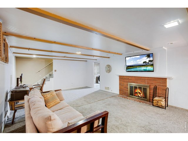 Property Photo 30 Basement: Basement TV and TV mount are included!! Check out the stonework on that wood burning fireplace!