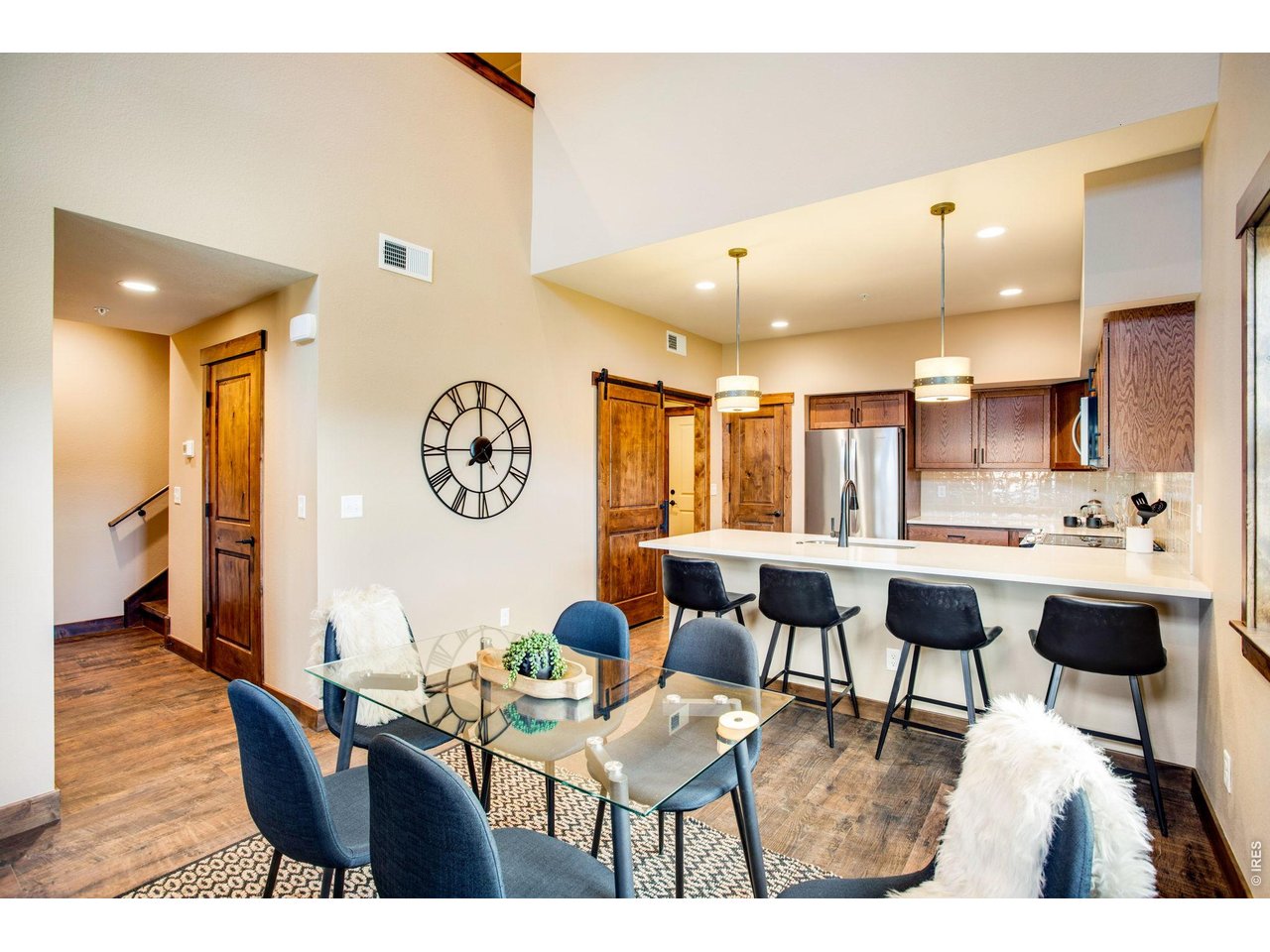 Dining room and kitchen