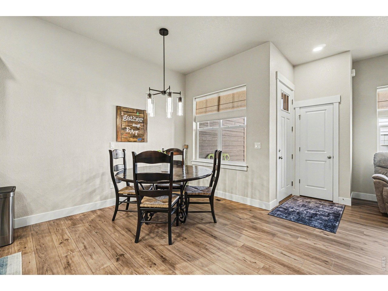 Front entry and dining room