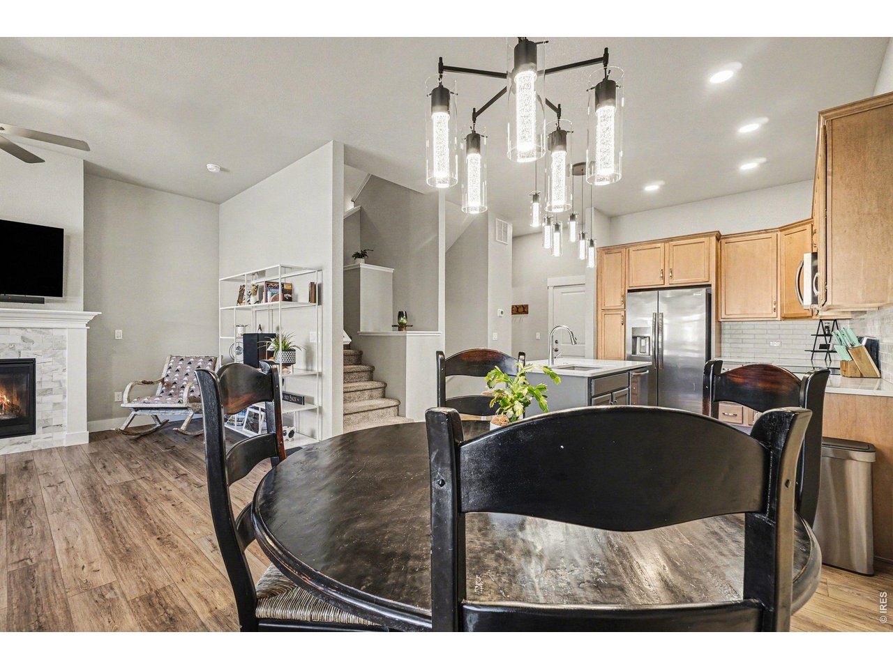 Upgraded light fixtures in the dining room and kitchen