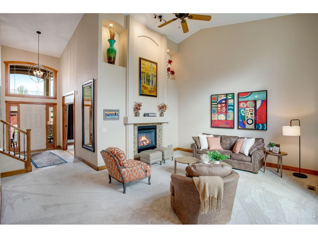 Brand New Plush Carpet - just installed in March, dual sided cozy gas fireplace.
