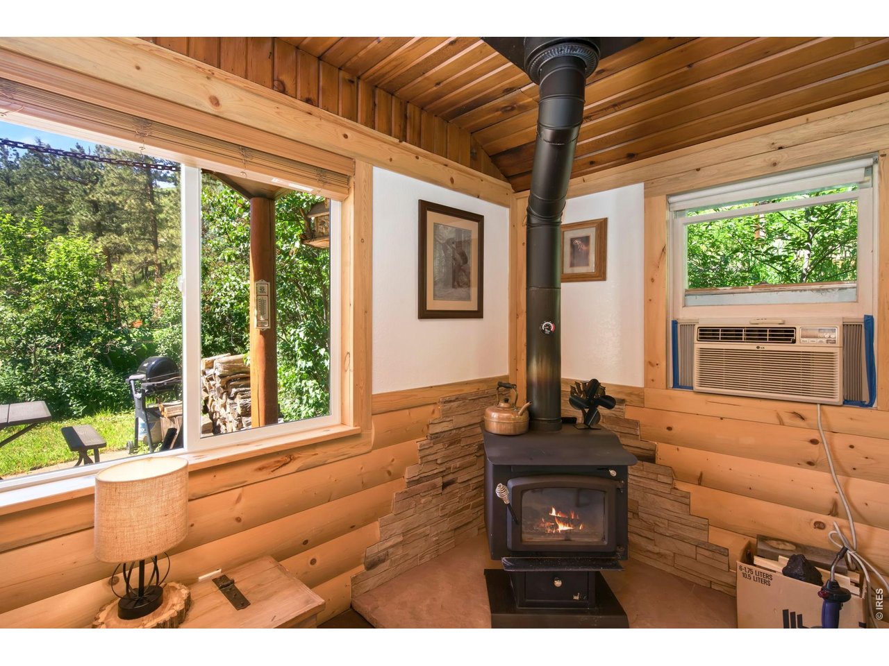 Super cozy with the wood burning stove