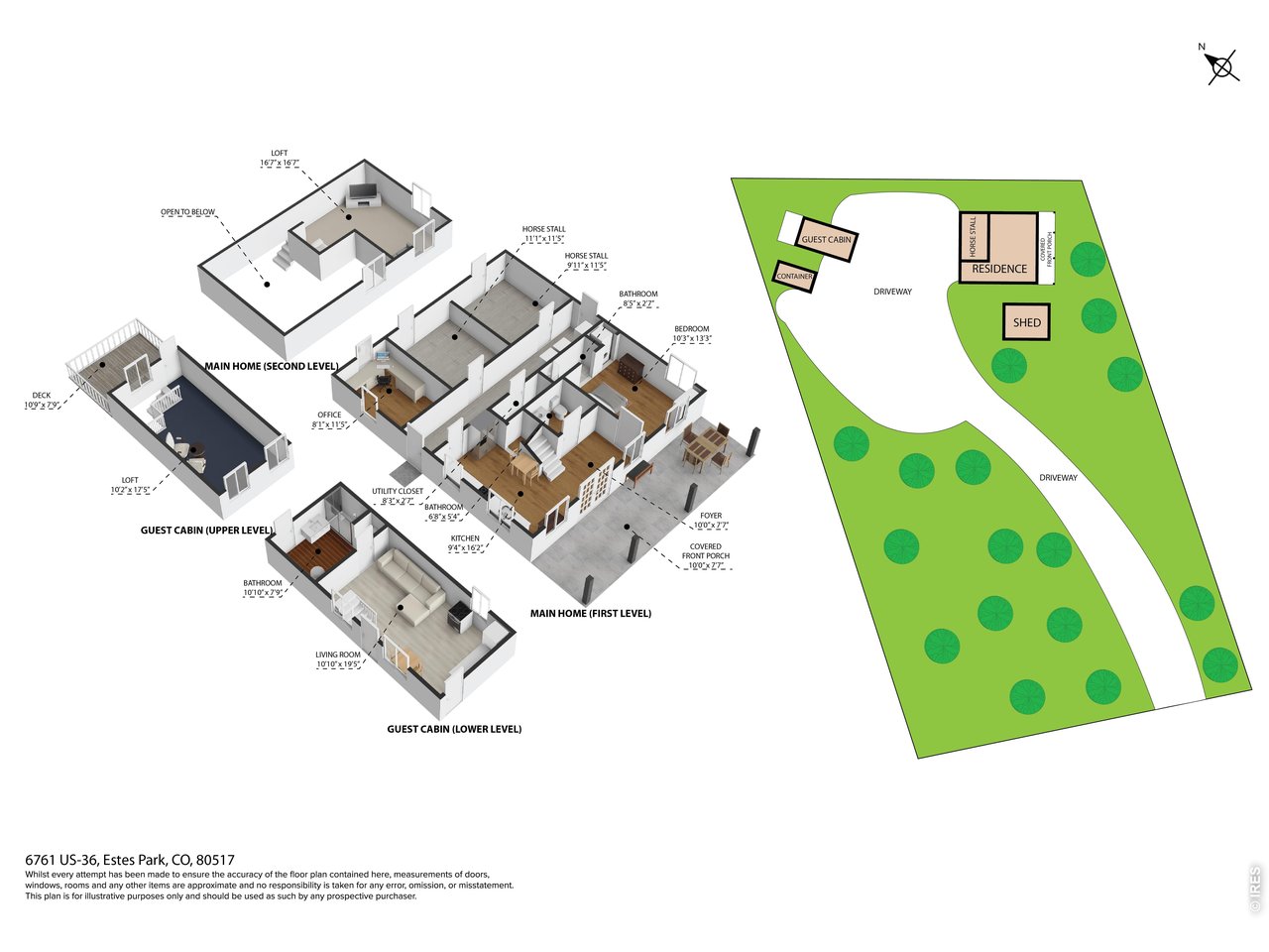 3D floorpands and site plan of both lots