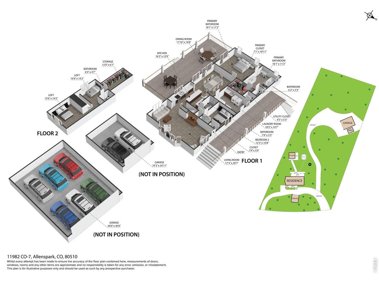 3D floorplans and site plan