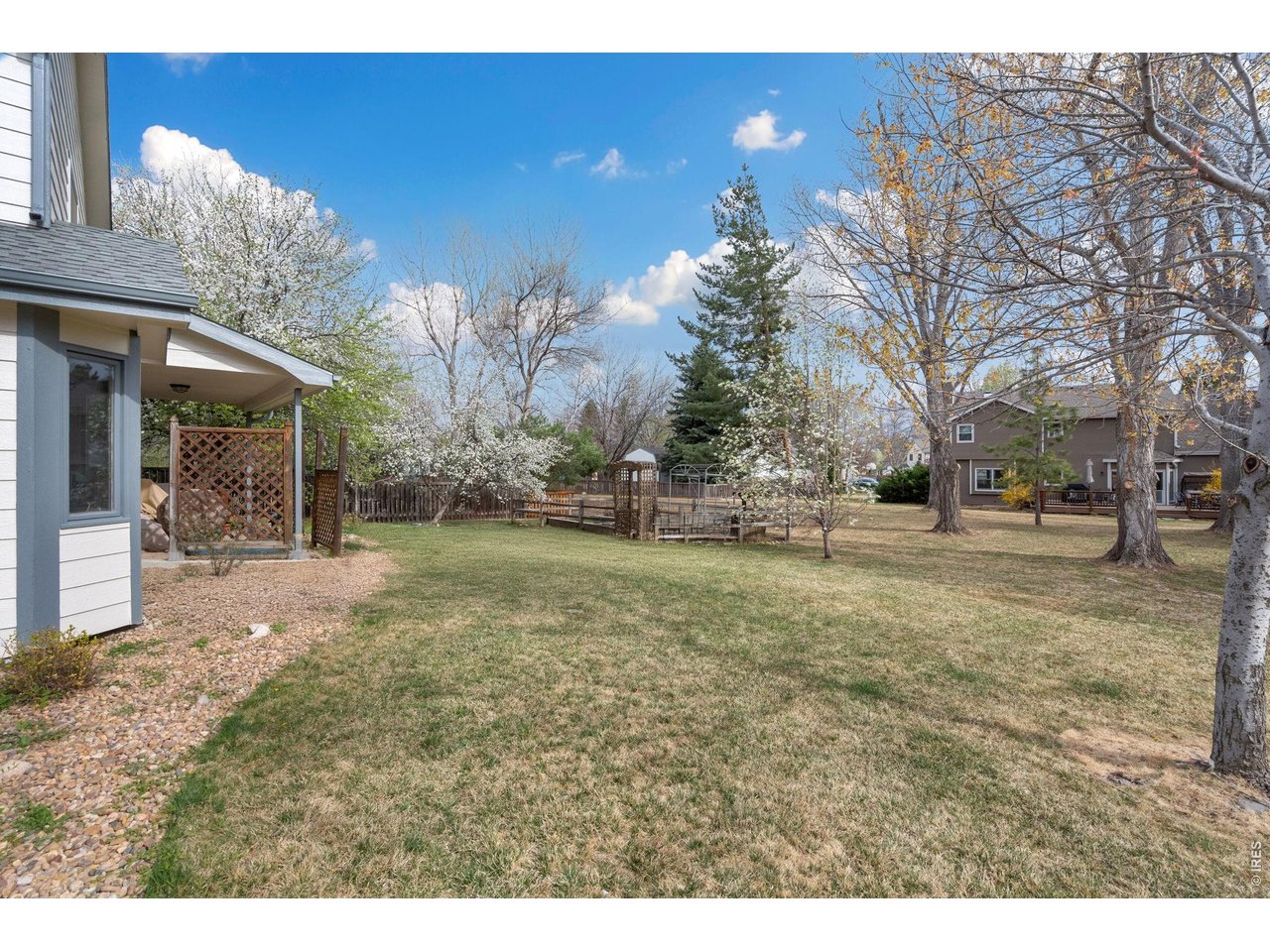 Backyard backs to greenspace. 