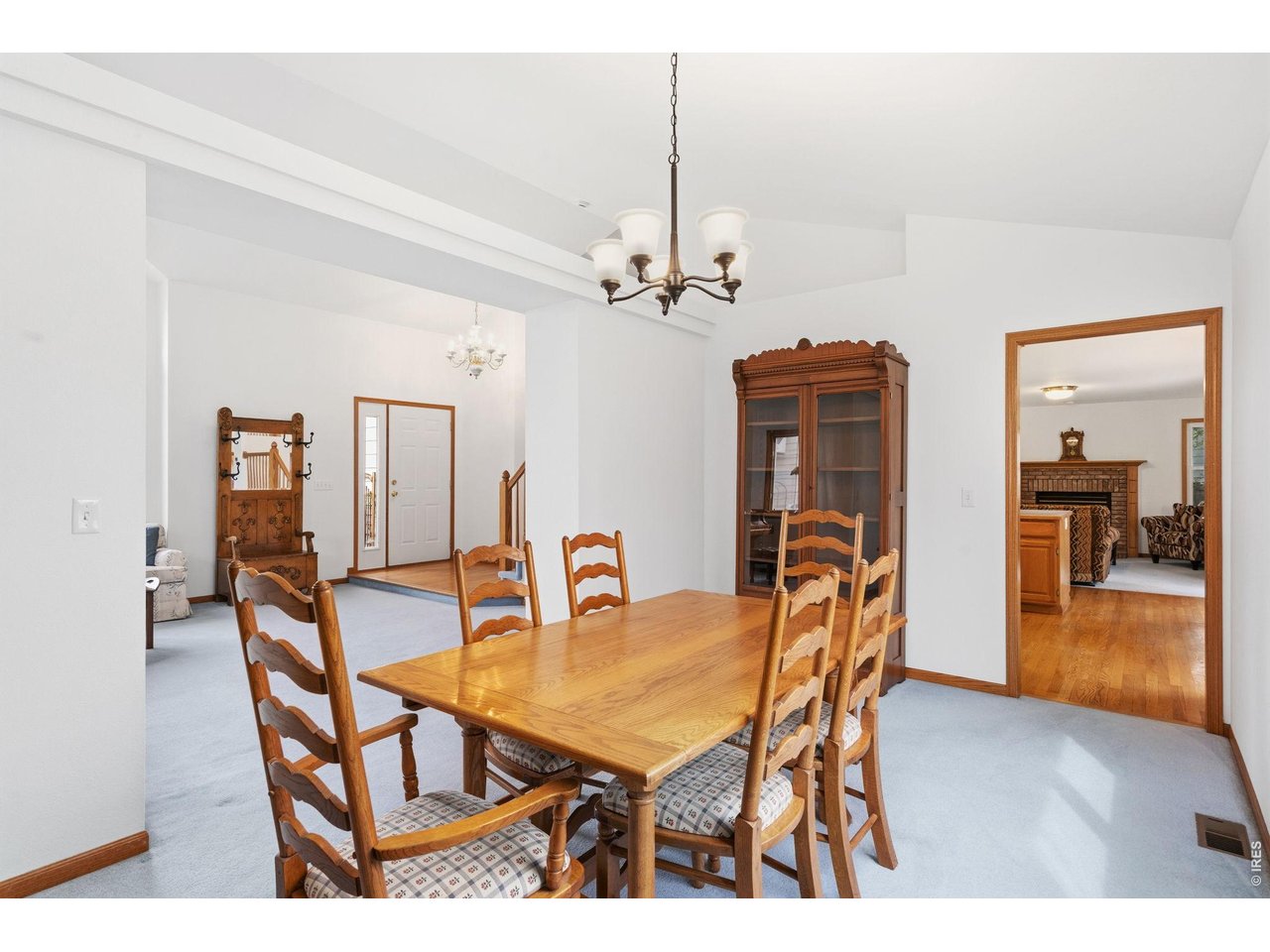 Dining room connects to the kitchen and flows into the family room. 