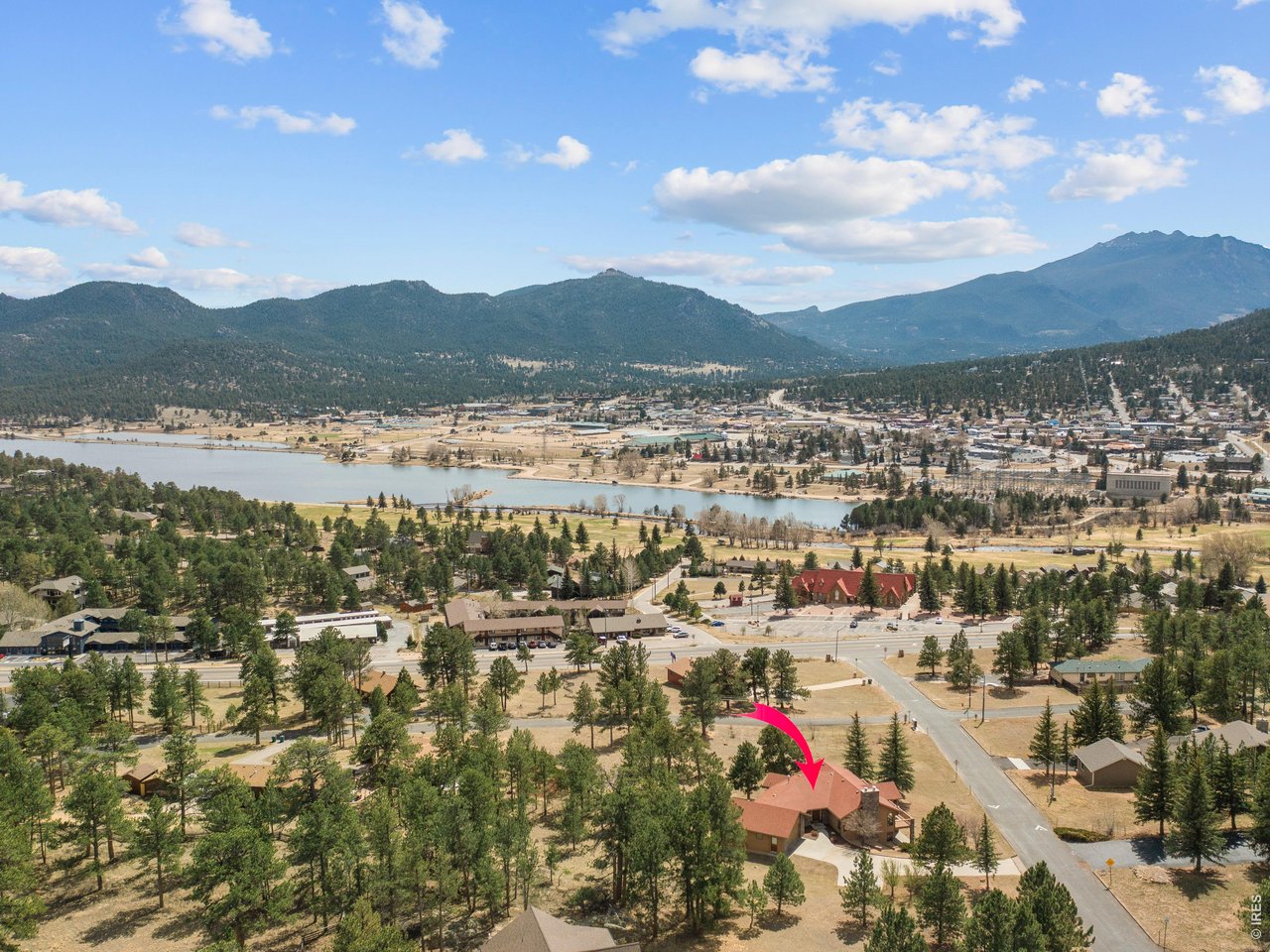 Aerial looking SE to Lake Estes, 5 minutes away